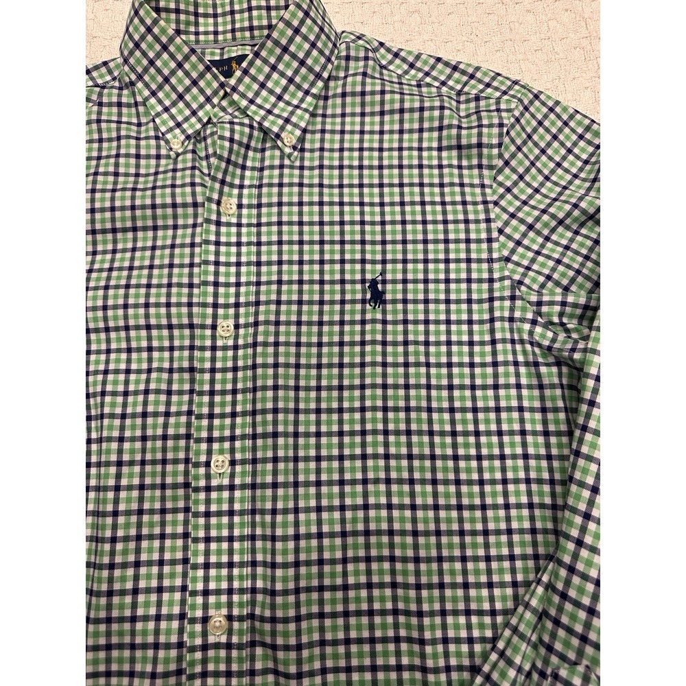 Ralph Lauren Men's Shirt Small Non-Iron Button Down Green Check - Picture 2 of 9